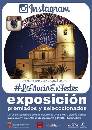 Cartel de la Exposición y entrega de premios del  III Concurso o de Instagram #LaNuciaEnFestes