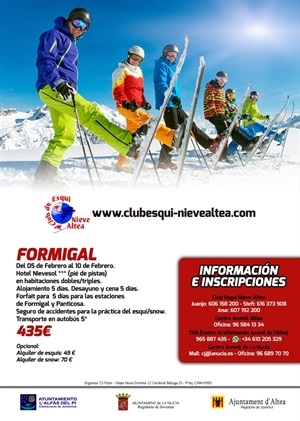 La próxima semana, del 5 al 10 de febrero, 65 personas viajarán a la estación de esquí de Formigal. Las plazas ya se han agotado