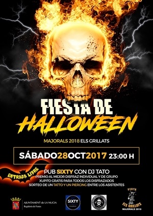 Cartel de la Fiesta Nocturna de Halloween 2017