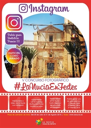 Cartel del V edición del concurso fotográfico #LaNuciaEnFestes