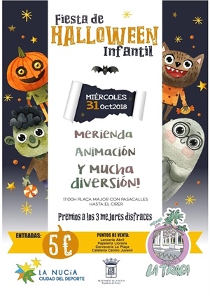 Cartel de la XII Fiesta Infantil de Halloween de La Nucía