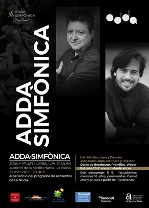 Imagen del Cartel de la primera actuación de ADDA Simfònica en La Nucía