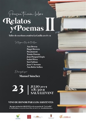 Mañana martes se presenta el libro de relatos y poemas en la Sala Llevant de l´Auditori