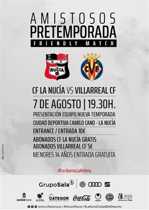 Cartel del encuentro entre el CF La Nucía y el Villarreal CF