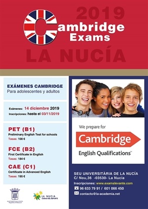 La Seu Universitària de La Nucia será la sede de los exámenes anuales de Cambridge este mes de diciembre