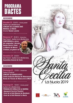 Cartel de los actos de "Santa Cecilia 2019"