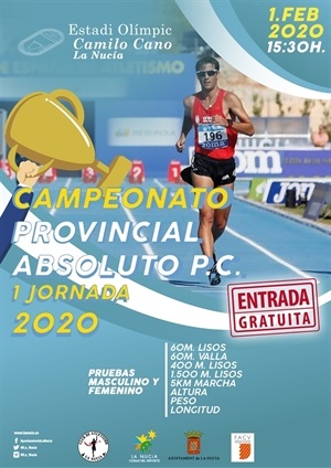 Cartel del Provincial de Atletismo Absoluto que acogerá mañana La Nucía