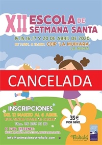 La Nucia cartel Esc Semana Santa 2020 Cancelada