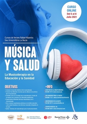Cartel del curso "Música y Salud" de la Seu Universitària